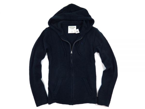 新品本物 アバクロ ムースジップニットパーカー セーター087 M