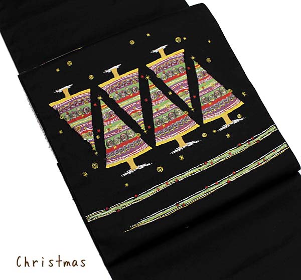 【帯匠洛都】 2015新作入荷！クリスマス文様 九寸名古屋帯 8x