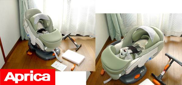 ◆Ｑ◆Aprica 360度回転チャイルドシートベッド◆サーモ◆新生児