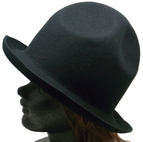 新品★即決 フェルト ハット 黒 マウンテンハット 深い帽子