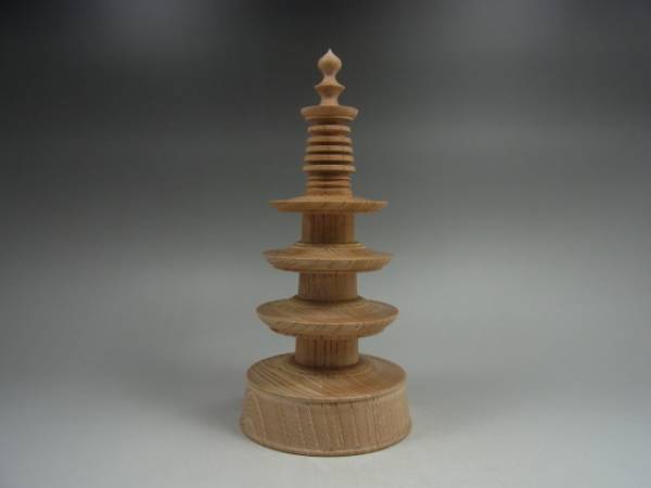 四天王寺 百万塔》 巻物入り 共箱 木彫 仏教美術