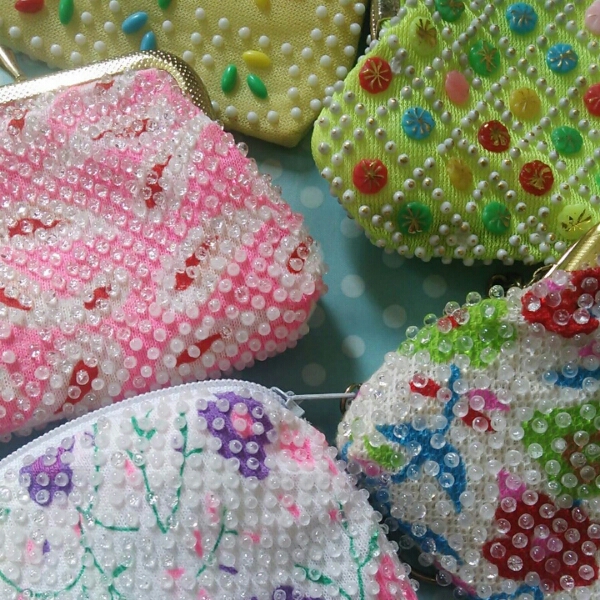 昭和レトロ◎駄菓子屋 ビーズ コインケース 小銭入れ 財布 昔(雑貨