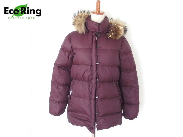1円 モンクレール ファー付 ダウンコート 00 パープル BG984