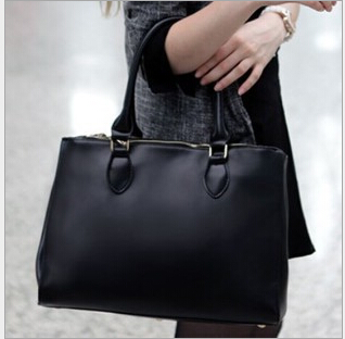 レディースハンドバッグ 通勤　無地　黒　鞄