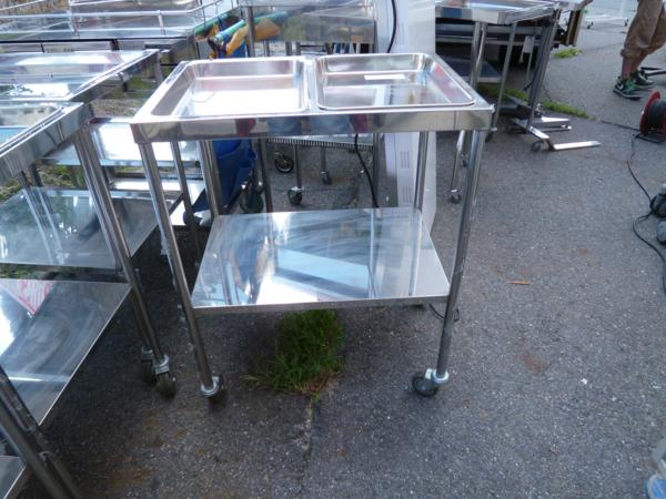 ■□Hiratani ヒラタニ 2枚用消毒盤台 中古 ①□■