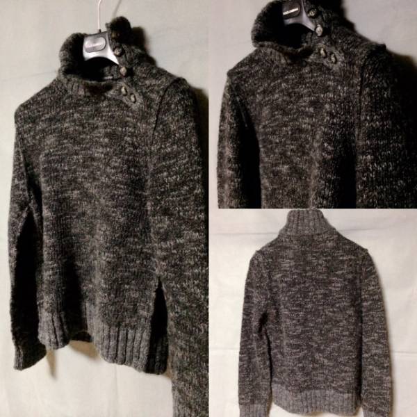 ドルガバ/斜めボタンハイネック/アルパカ混/タートル/希少ニット