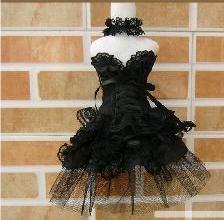 SD/SD13/DDスーパードルフィーお洋服ミニワンピースドレス黒L胸