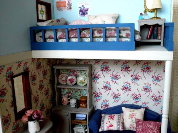 ロフトのある部屋　ミニチュアドールハウス_3