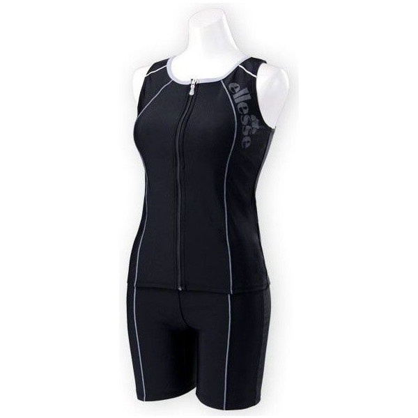 新品即決ellesseエレッセ セパレーツ Lサイズ 黒銀 ES53296V