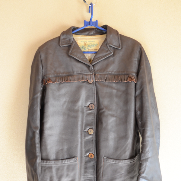 60sビンテージ MID WESTERN ディアスキン レザー ライダース 36