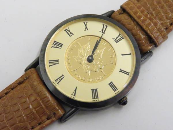 中古☆ヘレンミッシェル メープルリーフ金貨1/10oz 腕時計
