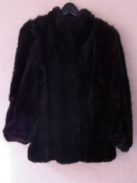 【SAGA MINK】 サガミンク ハーフコート ブラック ♯11