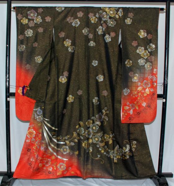 京都きもの通販▽リサイクル　仕立上がり 正絹 振袖(袷)▽9945