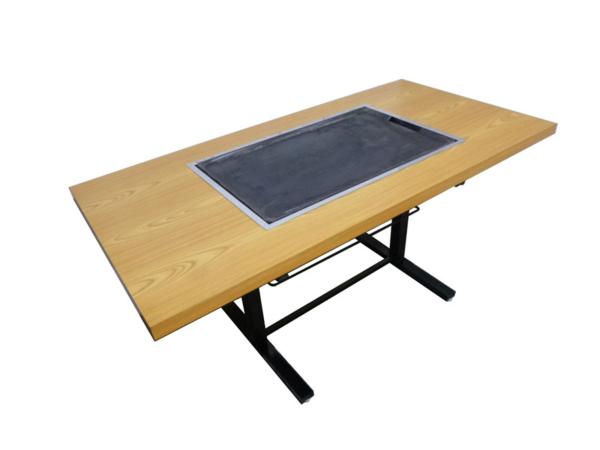 U□EM0102|業務用 鉄板テーブル 6人用 LPガス IKK W1500XD750mm