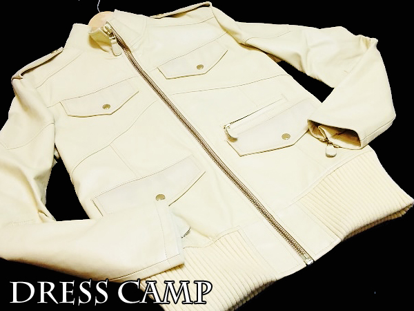 メンズ美品ドレスキャンプ/本革レザーM-65ブルゾン/ジャケット