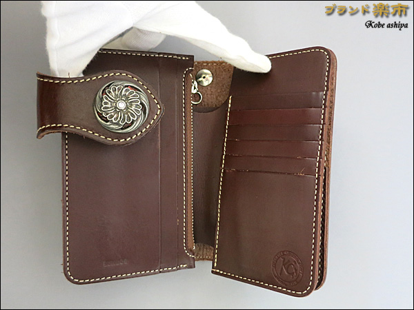 KC，s*ケイシイズ レザー二つ折り財布 ストラップ付*茶 送料込