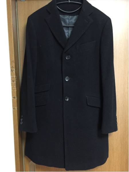 美品】ユニクロ チェスターコート 黒 M UNIQLO新作ユニクロのウール