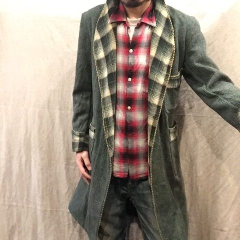 EU古着 60～70sンテージ ウールガウン ショールカラー リサイズ