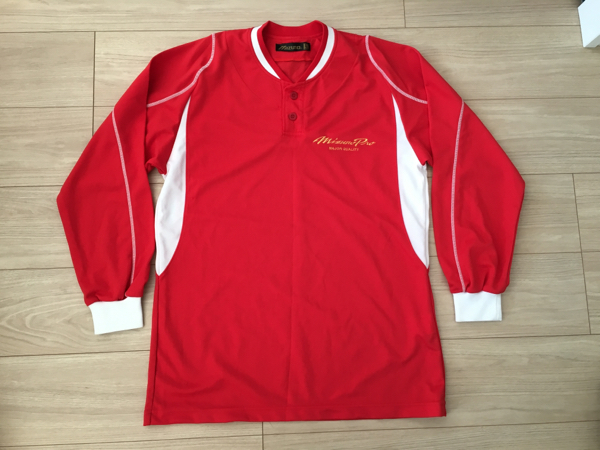 1円～★カタログ外★ミズノプロ★ベースボールTシャツ/Lsize/赤