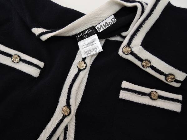カーディガン シャネル CHANEL ブラック カシミア100% CCロゴ Knit
