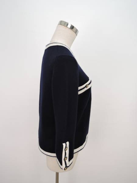 カーディガン シャネル CHANEL ブラック カシミア100% CCロゴ Knit