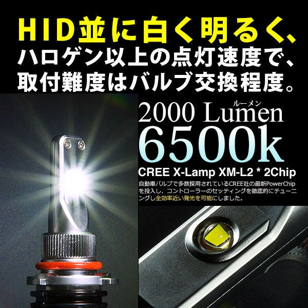 特別価格 省電力 低発熱 一体型LEDバルブ LEDA 6500k HB3HB4 2本