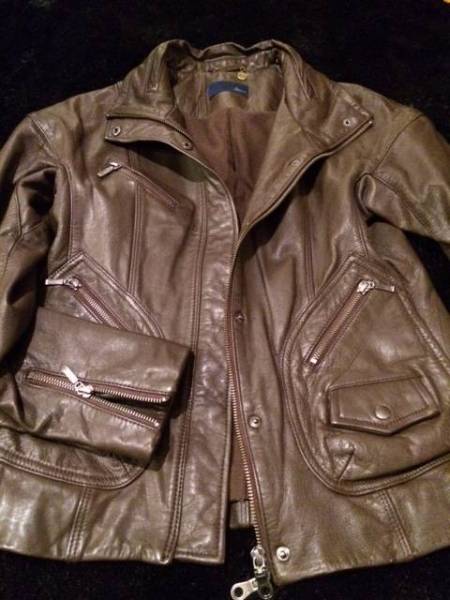 美品☆　AVIREX　ゴート　レザージャケットS　こげ茶　
