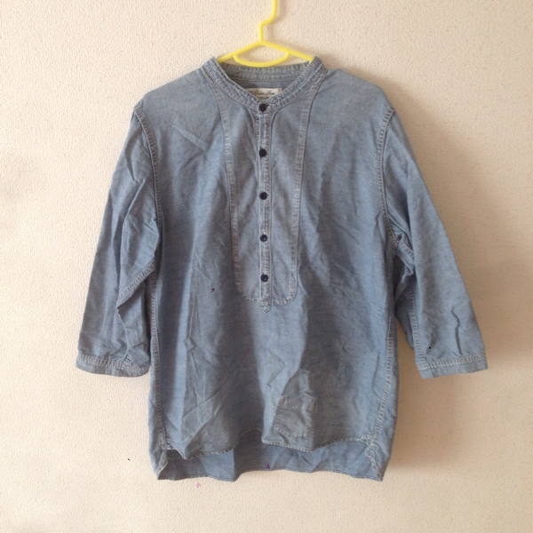 remi relief レミレリーフ シャンブレー シャツL デニム 七分袖