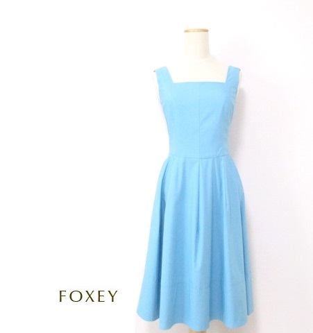 FOXEY NY フォクシー◇サマーデイジーワンピース ブルー 40 ふ