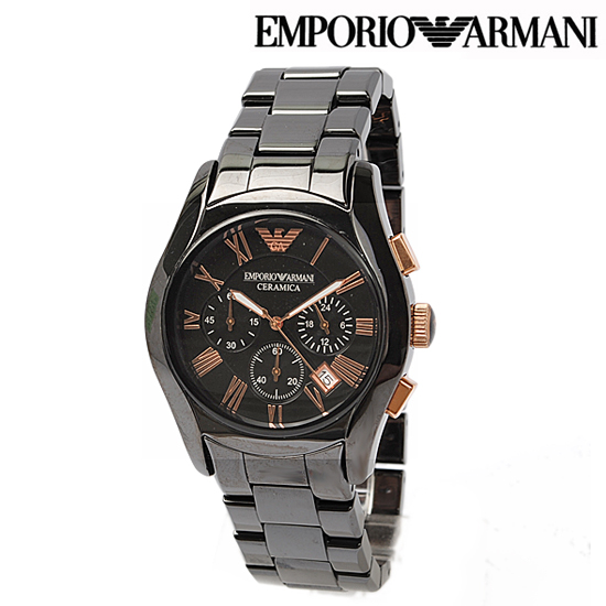 新品 エンポリオアルマーニ 腕時計AR1410 ARMANIクロノ ブラック