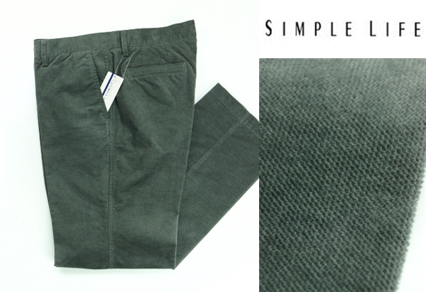 新品 シンプルライフ ストレッチ スラックスパンツ 灰 88