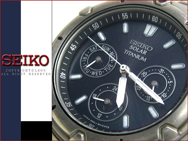 SEIKO セイコー ソーラー チタニウム デイデイト メンズ 時計 ブランド