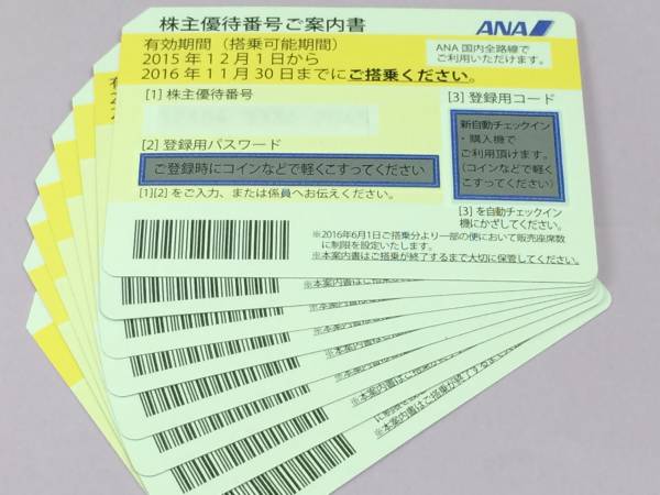 ★1/21お届け可！！ ＡＮＡ全日空株主優待券 ８枚セット 最新