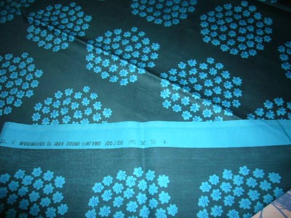 レア マリメッコ 生地 PUKETTI ペトロール 104㎝ 北欧雑貨