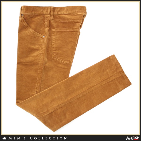 Kent Ave★茶コーデュロイ テーパード ストレッチパンツu424*LL