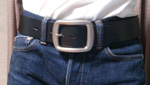 サムライジーンズ カーブベルト W001 黒(ブラック） ｗ３２