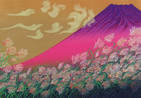 ◇牧野宗則◇華の風◇木版画◇1998年制作◇日本