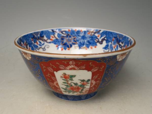 超お得 古伊万里 色絵染錦 仙人 花鳥 飾鉢 富貴長春 江戸後期 4025J