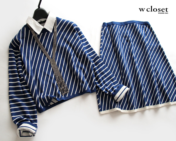 w closetダブルクローゼット■バイアスストライプセットアップN