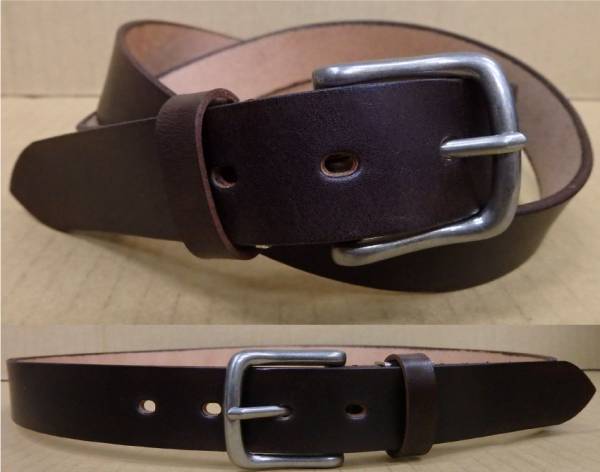 栃木レザー 新品 ベルト30mm 質感抜群 手染め 日本製 DブラウンD