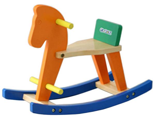 木馬 ◆少し小さなサイズのカラフルな木馬です☆新品・完成品☆