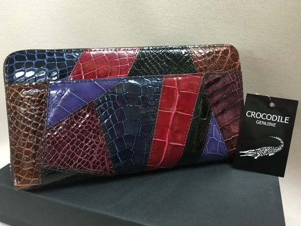 高級！大人気 ヘンローン社◆クロコダイルラウンド長財布 艶有