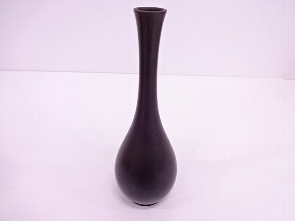 62893# 【1円～】一ノ瀬宗辰造 唐銅鶴首花入 【公式通販】
