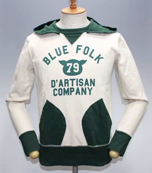 ダルチザン 後付けパーカー “BLUE FOLK” 美品 size M