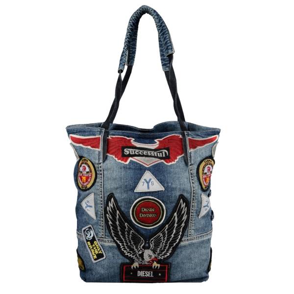 希少⭐️Y2K アーカイブ　DIESEL デニム トートバッグ ワッペン装飾 DIESEL] ディーゼル ワッペンデニムトートバッグ 新品 送無 先日購入