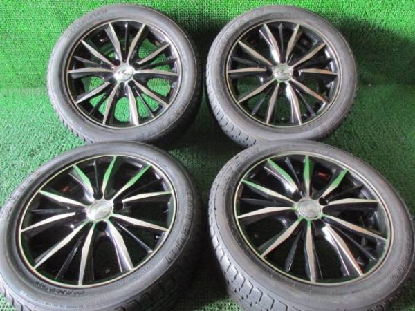 Weds LEONIS ブラポリ バリ溝 195/50R15 アクアポルテフィット他