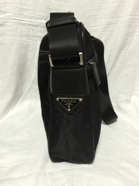 PRADA/プラダ 斜め掛ショルダーナイロン ブラック サイドロゴ PRADA
