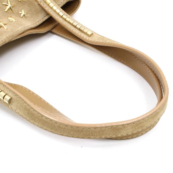 e406 ジミーチュウ スタースタッズ ハンド バッグ 茶 ゴールド