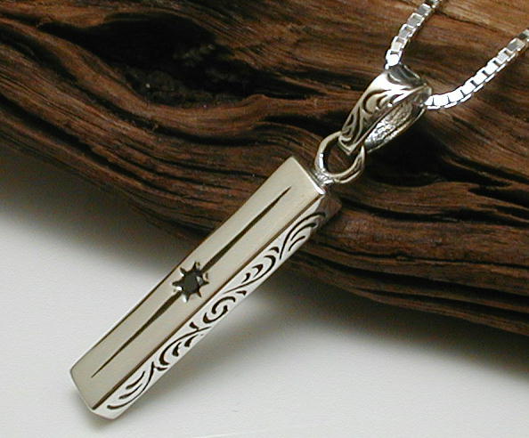 クール！オニキスプレートネックレスG4041vtシルバーネックレス