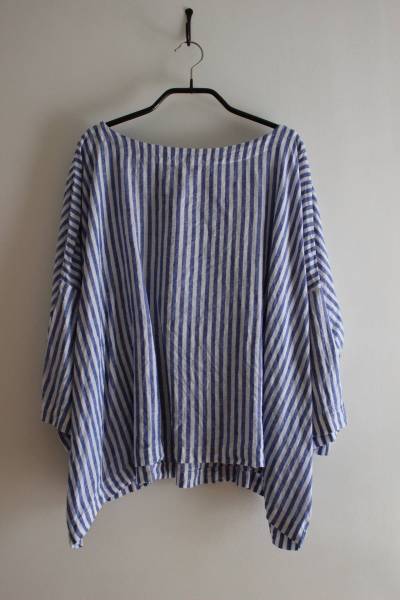 nest Robe ブルーストライプリネンPO